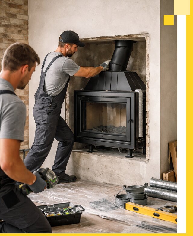 Установка каминных топок в Березниках: монтаж, подключение