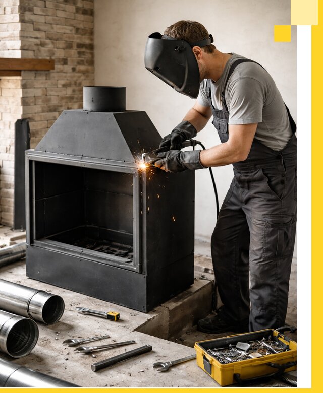 Продажа и установка металлических каминов в Березниках под ключ