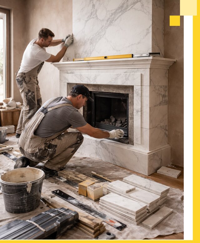 Отделка каминов в Березниках качественные облицовочные работы