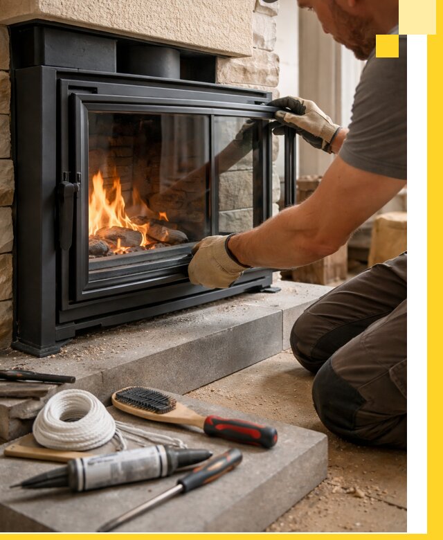 Производство, монтаж и доставка каминов со стеклом в Березниках