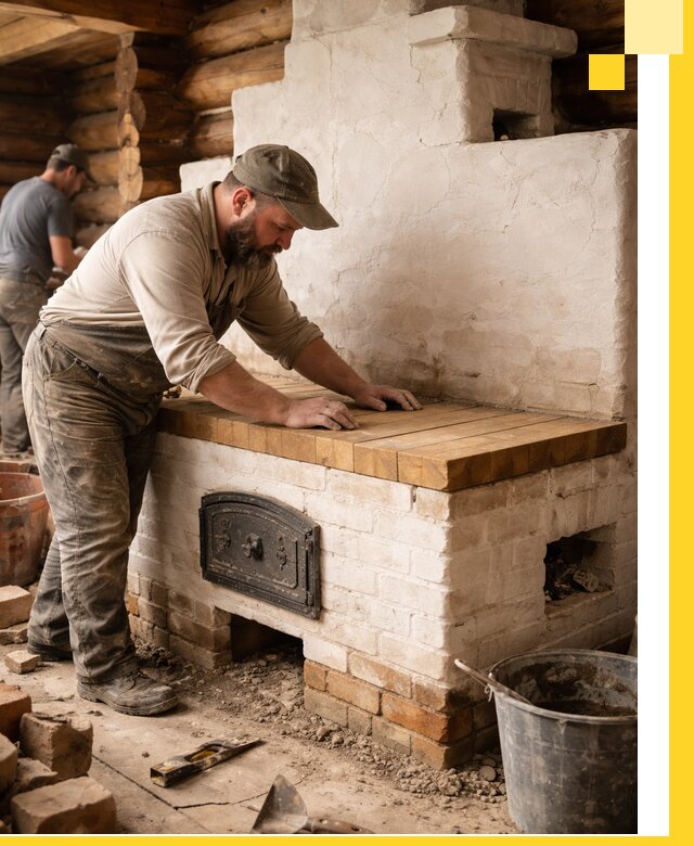 Проектирование и установка русской печи с лежанкой в Березниках