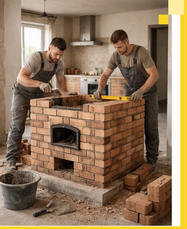 Установка и монтаж печей в частном доме в Березниках под ключ