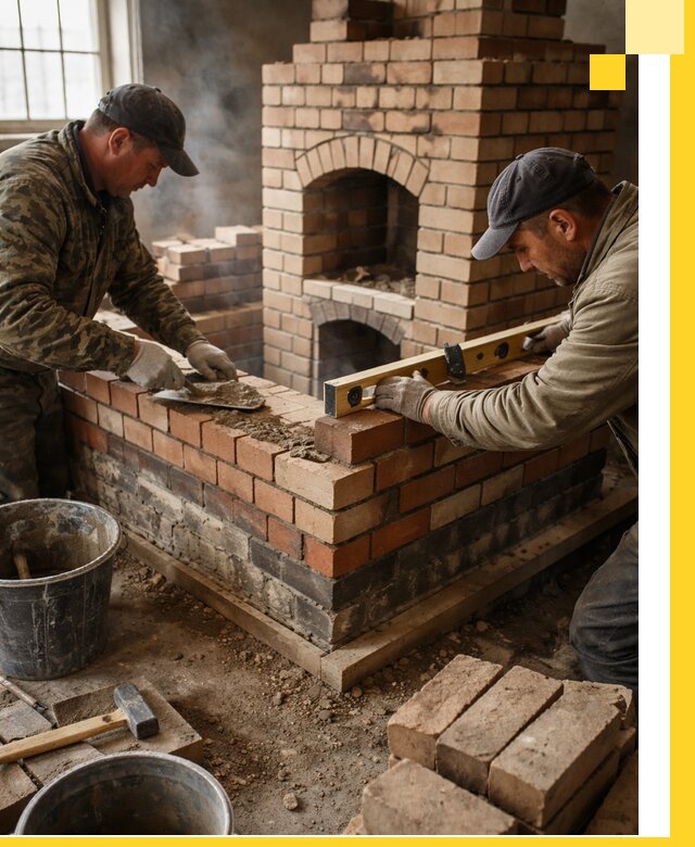 Изготовление и монтаж печей и каминов из кирпича в Березниках