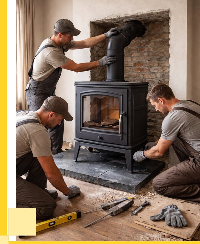 Монтаж печи камина в частном доме в Березниках от 25748 р. | ЭриданБрз