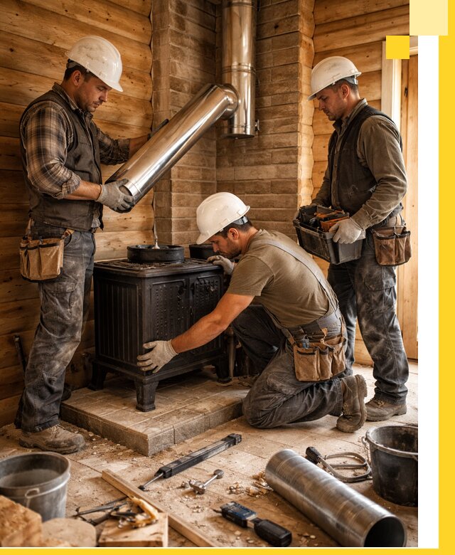 Профессиональный монтаж банных печей и дымоходов в Березниках