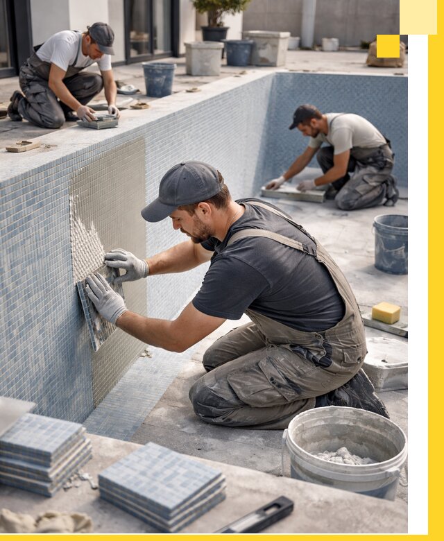 Облицовка бассейнов в Березниках плитка мозаика гидроизоляция