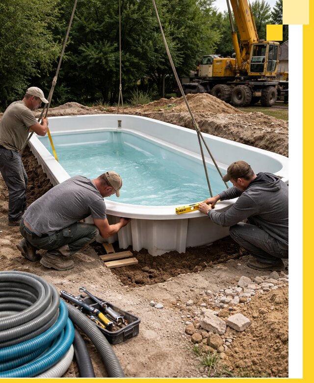 Установка и монтаж композитных бассейнов под ключ в Березниках