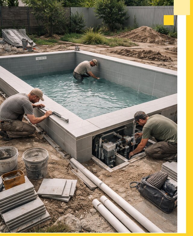 Строительство и монтаж бассейнов для дачи под ключ в Березниках