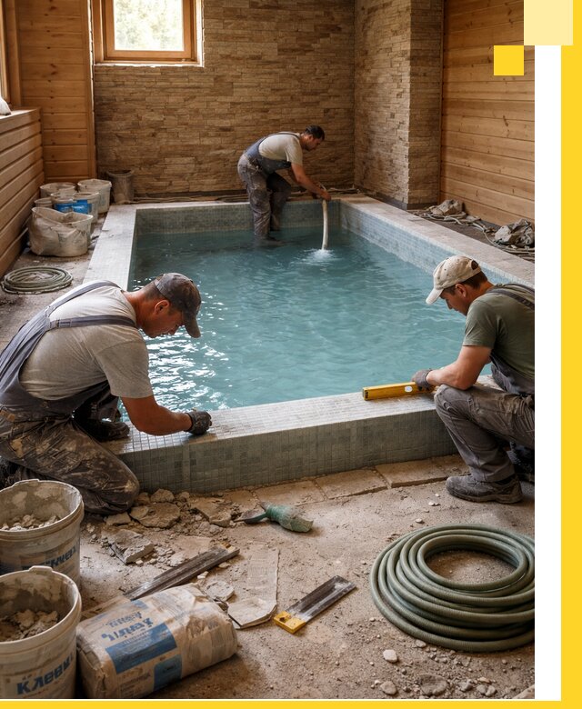 Проектирование и строительство бассейнов для бани в Березниках