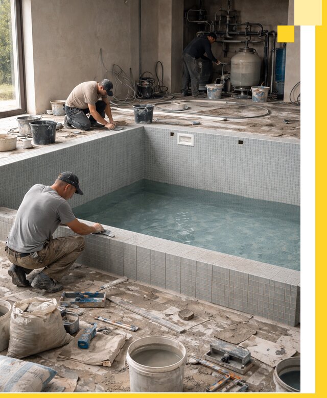 Строительство и монтаж бассейнов в помещении в Березниках