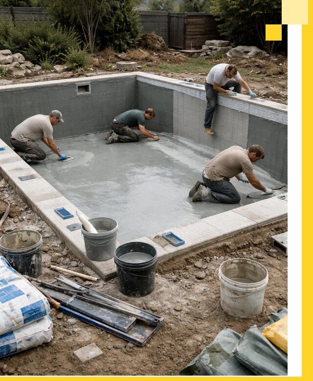 Изготовление и монтаж чаши бассейна под ключ в Березниках