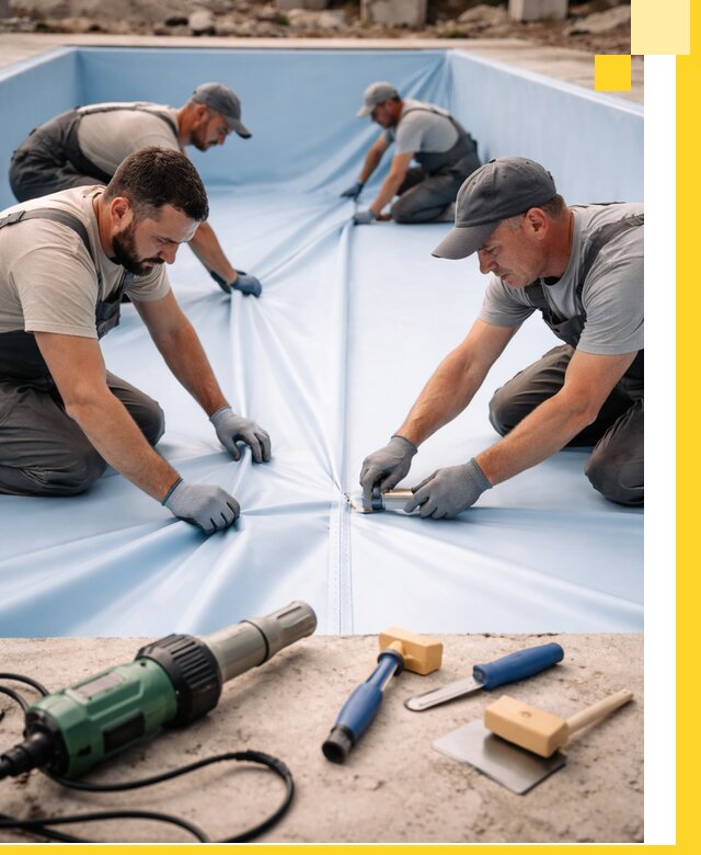 ПВХ пленка для бассейнов с монтажом и гарантией в Березниках