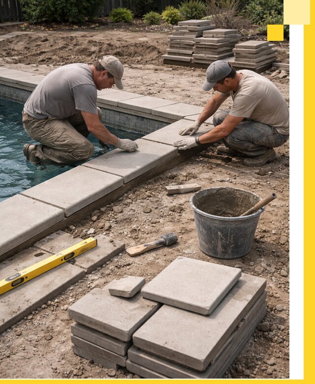 Установка и изготовление копингового камня для бассейнов в Березниках