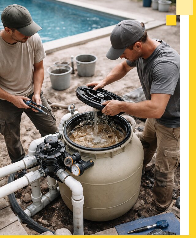 Установка и обслуживание песочных фильтров для бассейнов в Березниках