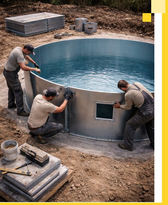 Круглые бассейны под ключ в Березниках проектирование и монтаж