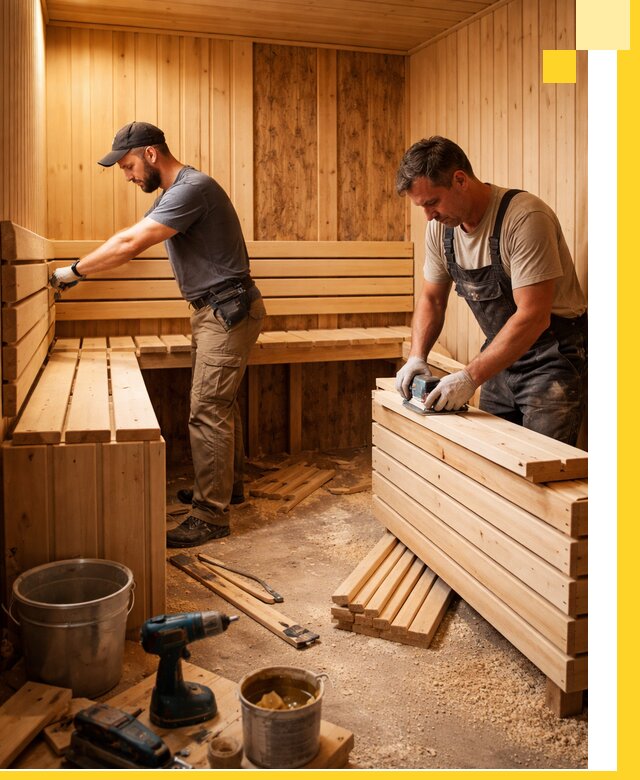 Профессиональный комплексный ремонт саун под ключ в Березниках