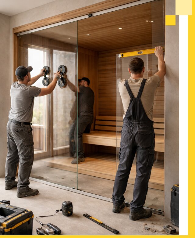 Производство и монтаж стеклянных саун под ключ в Березниках