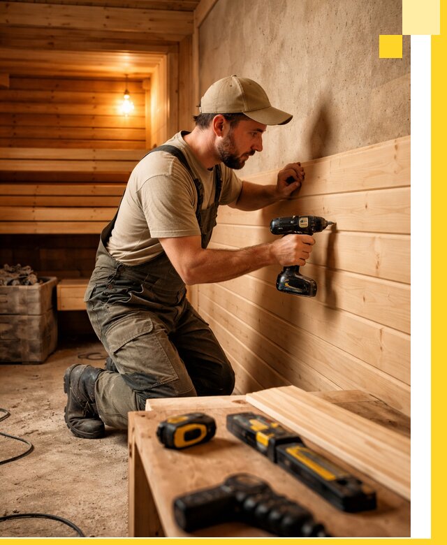 Профессиональная внутренняя отделка бани в Березниках под ключ