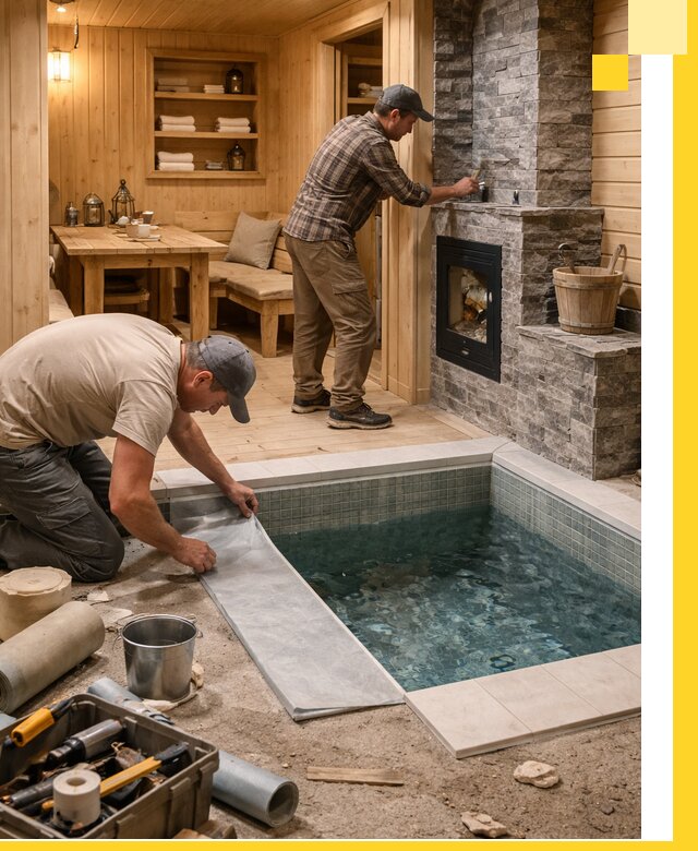 Строительство бань с комнатой отдыха под ключ в Березниках