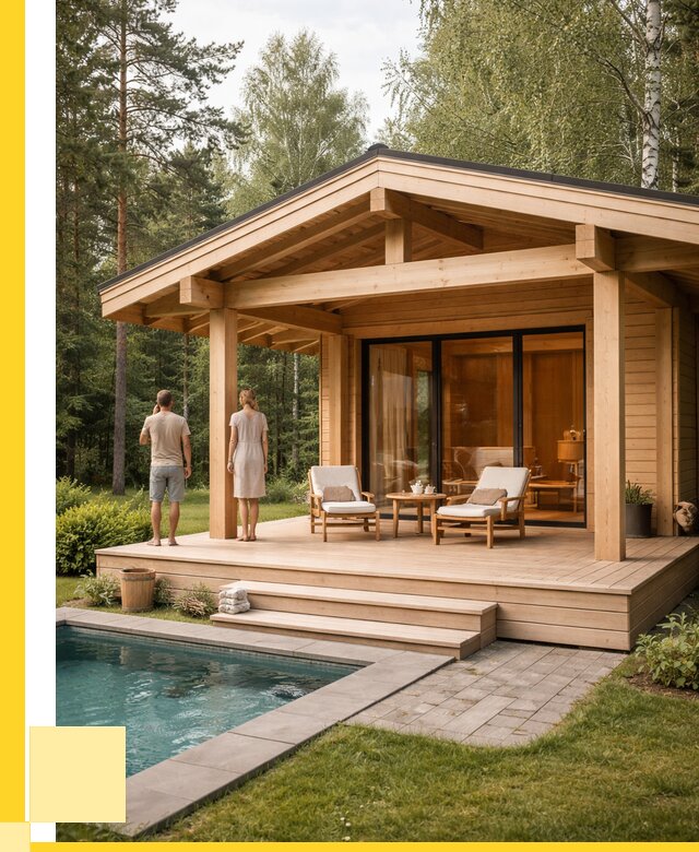 Бани с террасой под ключ в Березниках от 617940 р. | ЭриданБрз