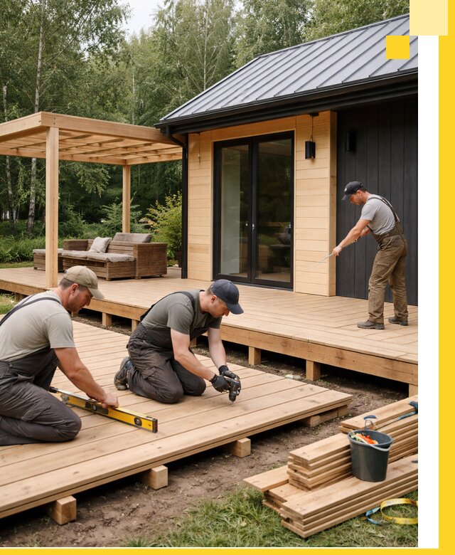 Строительство бань с террасой и бассейном под ключ в Березниках