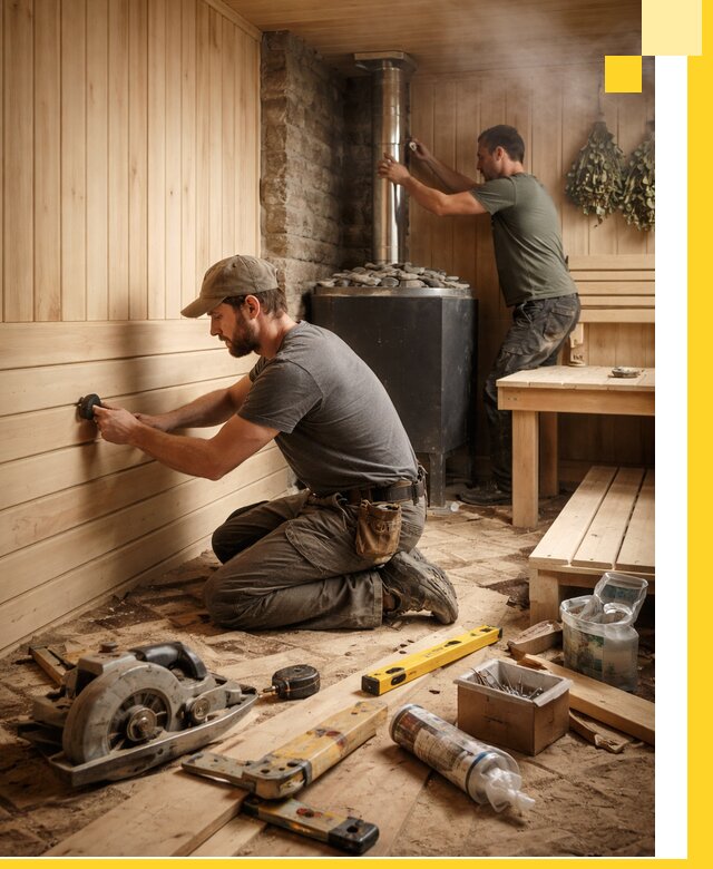 Полное строительство и оснащение парных под ключ в Березниках