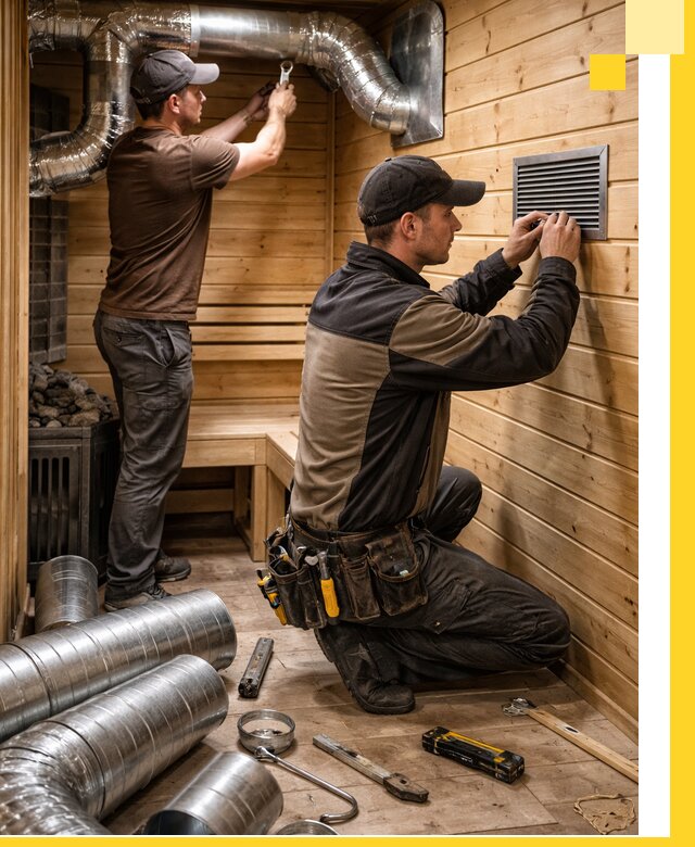 Проектирование и монтаж вентиляции бани в Березниках под ключ