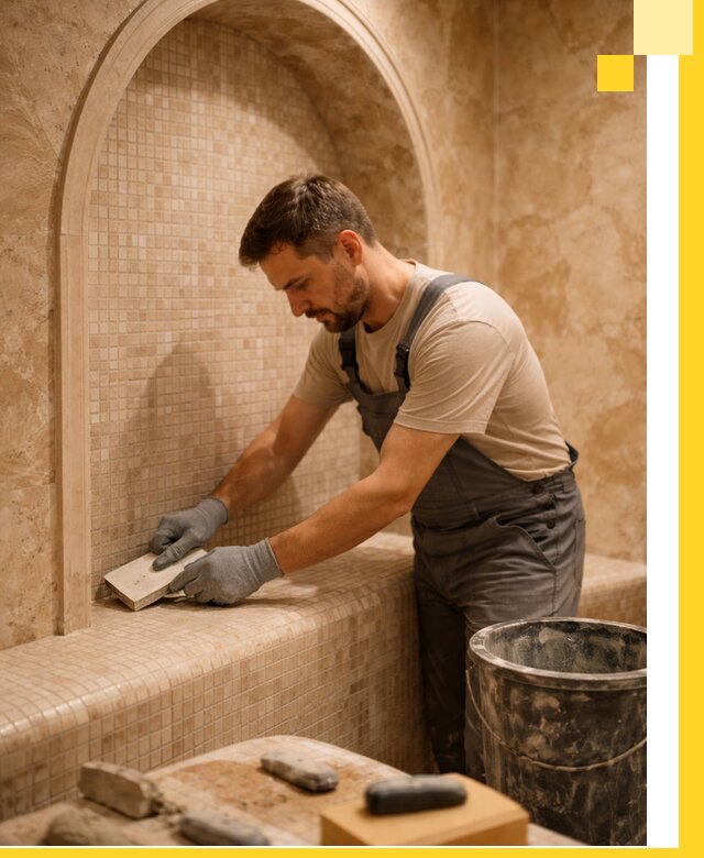 Профессиональная отделка хамамов с мозаикой под ключ в Березниках