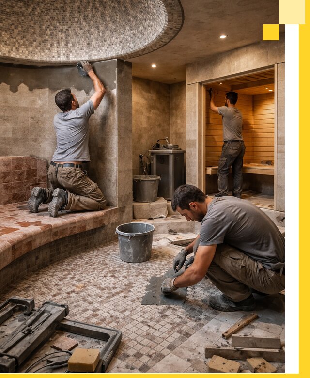 Проект и строительство хамама бани и сауны под ключ в Березниках